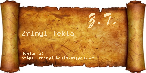Zrinyi Tekla névjegykártya